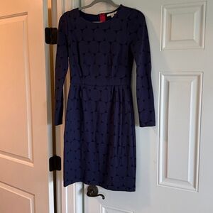 Boden Navy Blue Patterned Dress